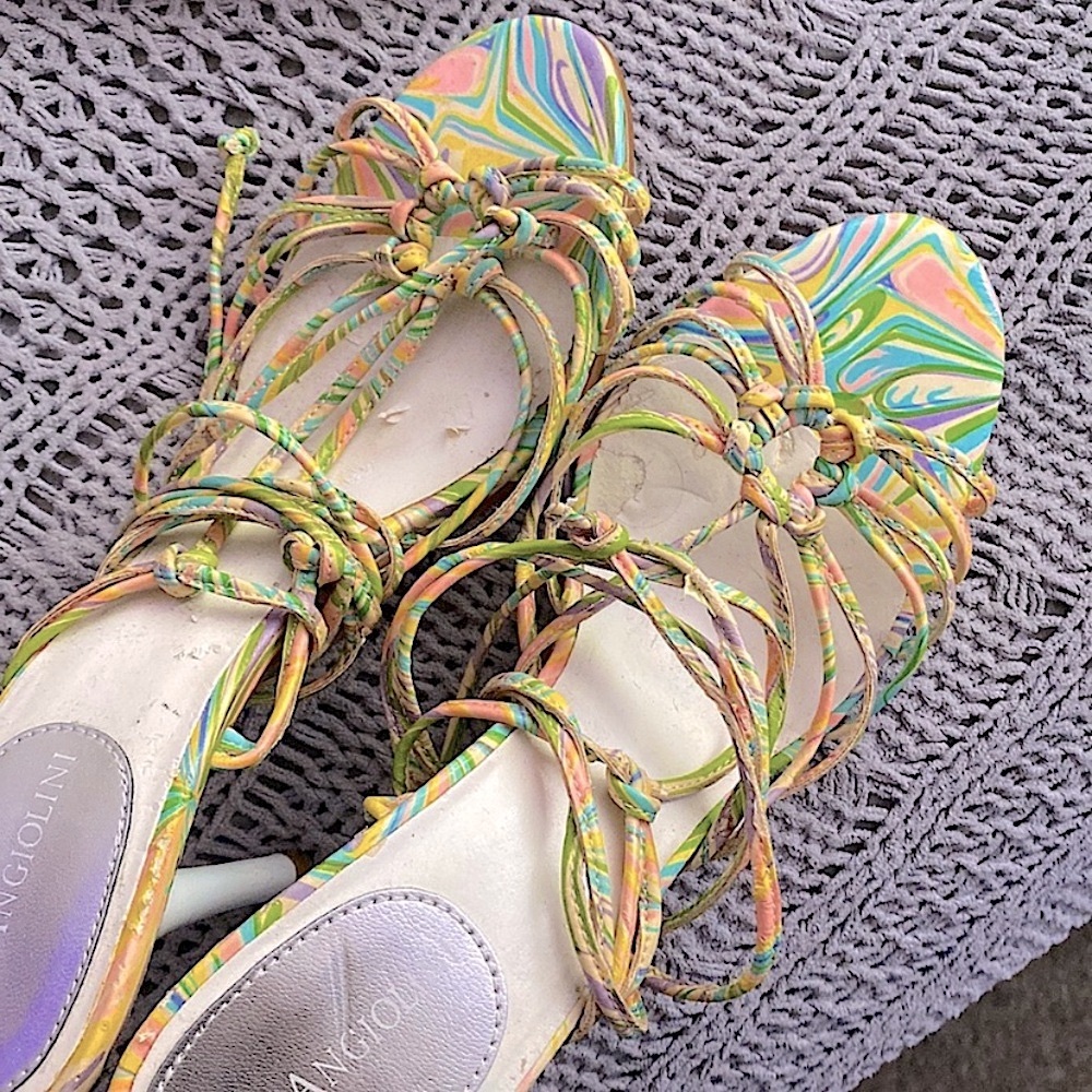 Enzo Angiolini • Colorful Ankle Wrap Heels - Picture 3 of 8